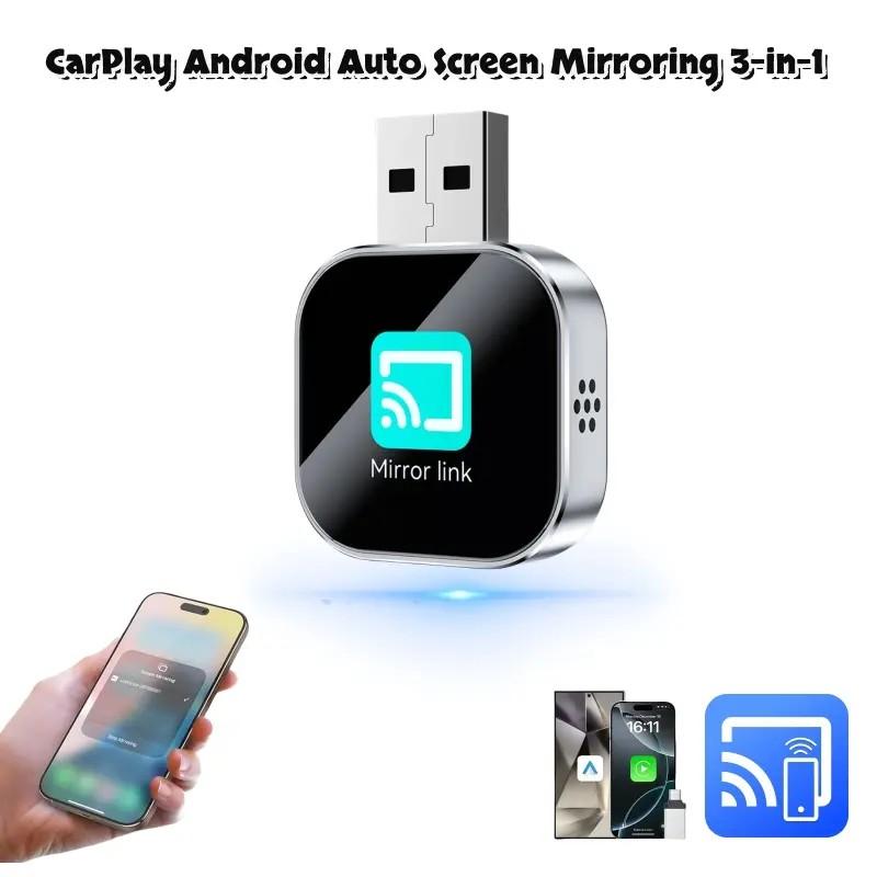 Wireless CarPlay Adapter for iPhone and Android, Bluetooth CarPlay USB C Plug and Play, CarPlay Adapter for Older Cars, Wireless Connection for Easy Driving