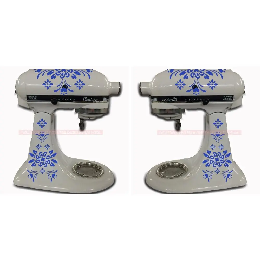 Scandinavian Floral Decals Vinyl Sticker for Kitchen Stand Mixer Appliance