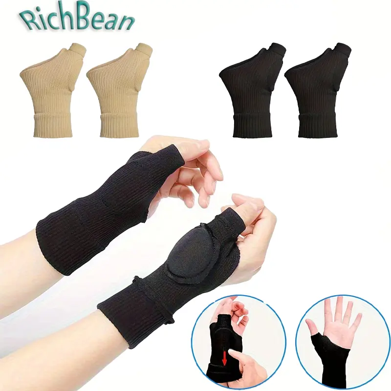 Unisex Fingerless Compression Gloves with Gel Padding, Breathable Wrist Support Wrap, Joint Relief, Anti-Slip Grip for Sports, Fitness (1pair/2pairs)