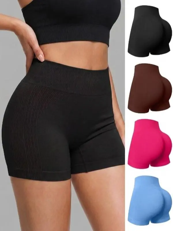 OLISH Women's Seamless High Waist Underwear for Women - 4/8pcs Nylon Blend Sports Shorts, Light & Breathable, Tummy Control, Butt-Lifting Yoga Boxer Briefs