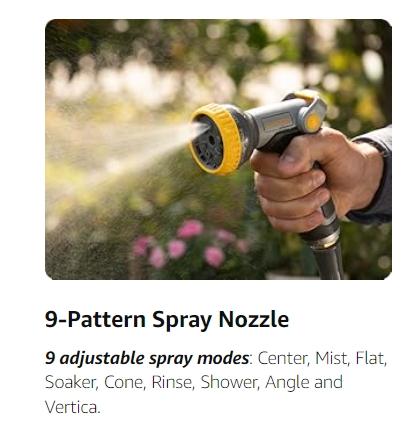 GLAHODEN Retractable Hose Reel, Max 130 FT / 115 FT / 100FT / 65FT Garden Water Hose Reel with 9-Pattern Nozzle, 180° Swivel Bracket Wall-Mounted, Automatic Rewind, Lock at Any Length, with Slow Return System，Optional Metal Bracket