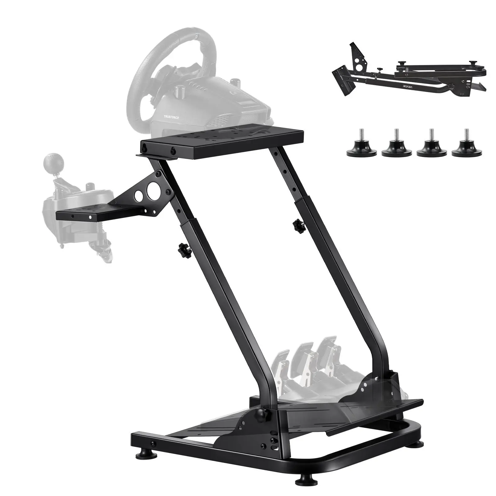 VEVOR Racing Wheel Stand,  Adjustable & Foldable Simulator Stand for Logitech G29 G27 G920 G923, Thrustmaster T300RS T300GT T248 TS-PC TSXW Gaming Cockpit,Pedals Simulator NOT Included