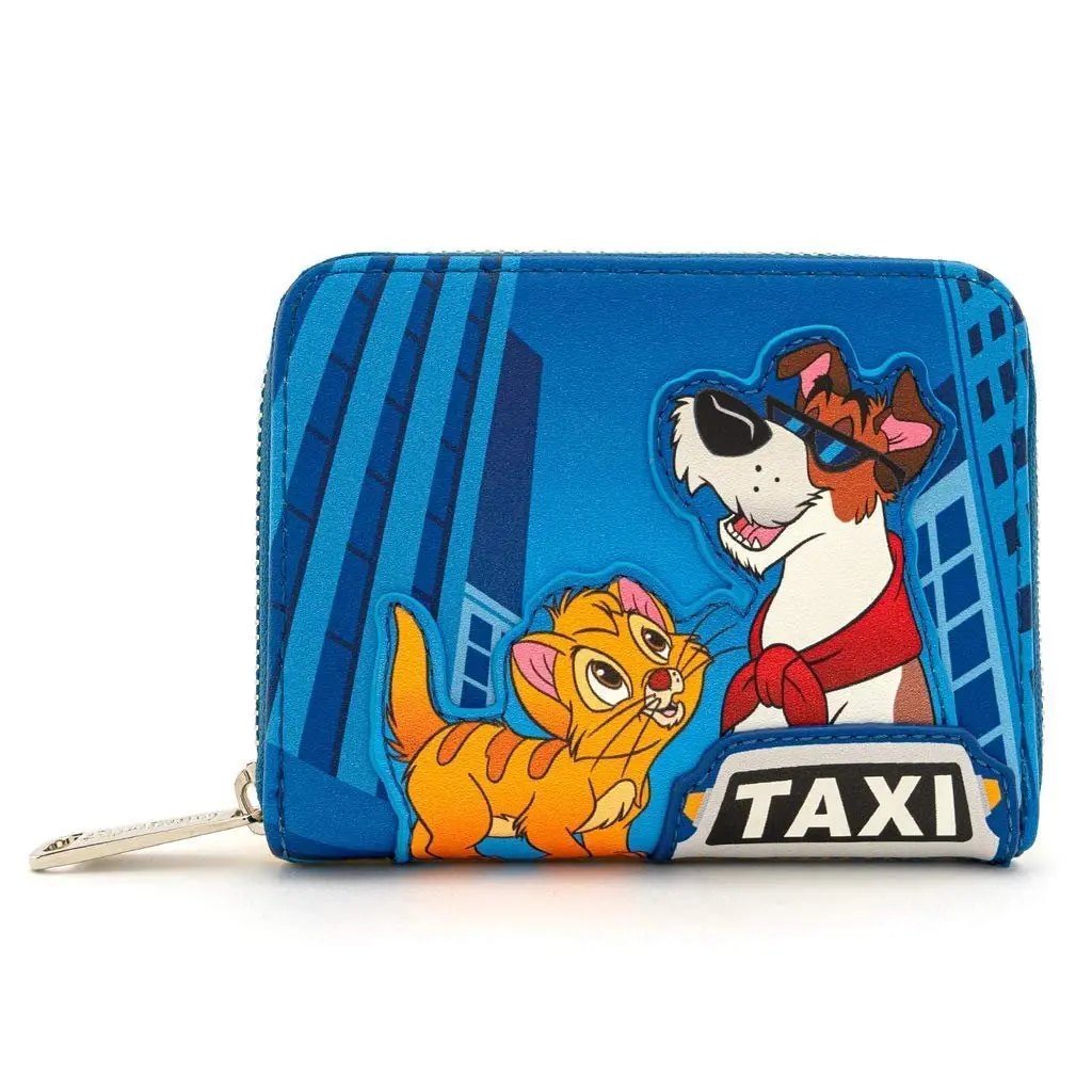 Loungefly Women's Wallet, Disney Oliver and Company Taxi Ride Faux Leather Zip-Around with Multiple Card Slots, 707 Street Exclusive, Stylish Wallet, Casual Wear, Graphic, Taxi Theme, Leather-Like, Zip Closure, Card Handling Women's Wallets
