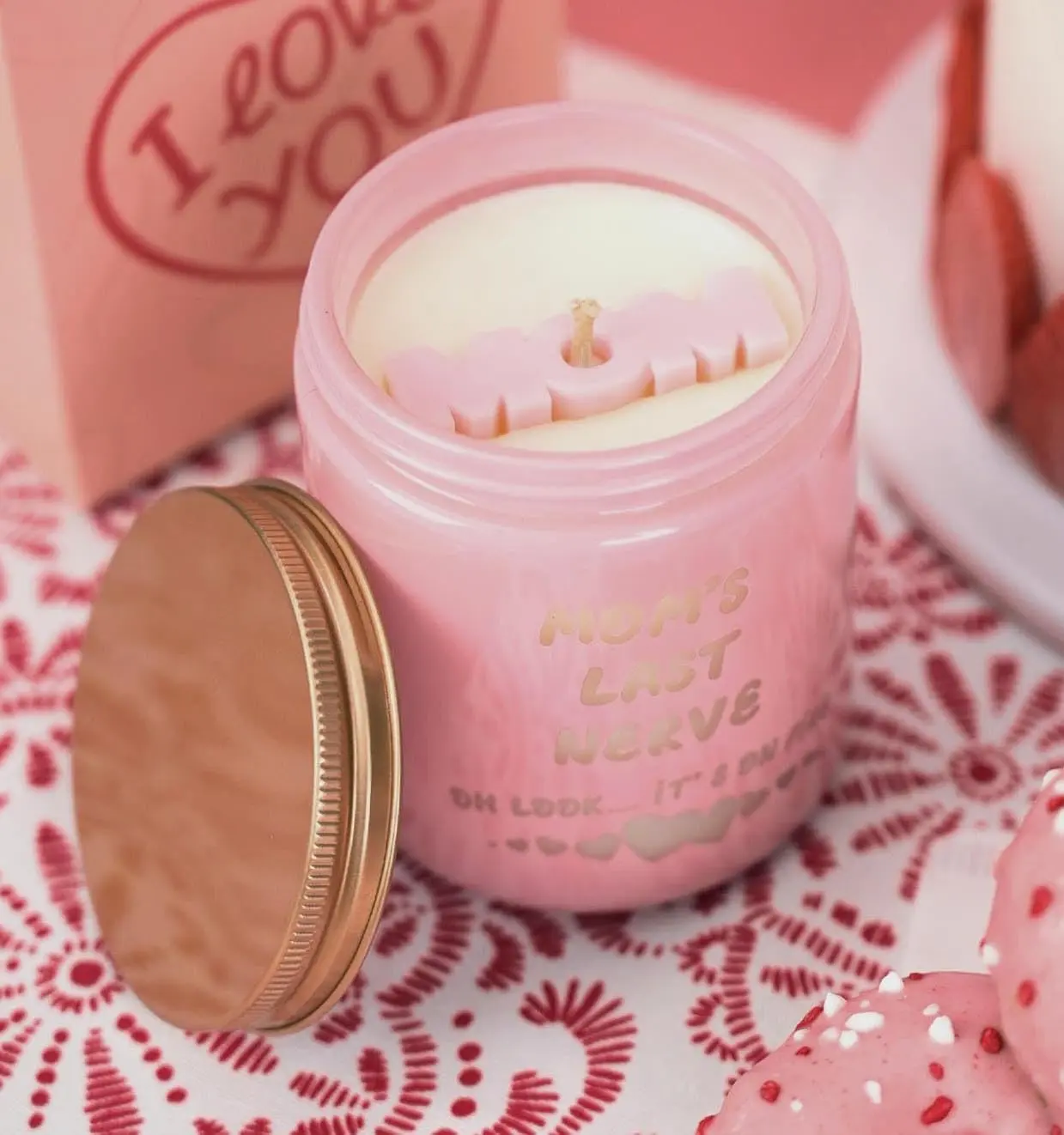 Candles with LED Light, Holiday Candle Gifts for Mom, Christmas Gifts for Women, Orange Rose Scented Candles,Perfect for Xmas, Winter Décor, Over 40 Hours of Burn Time, 100% Soy Wax