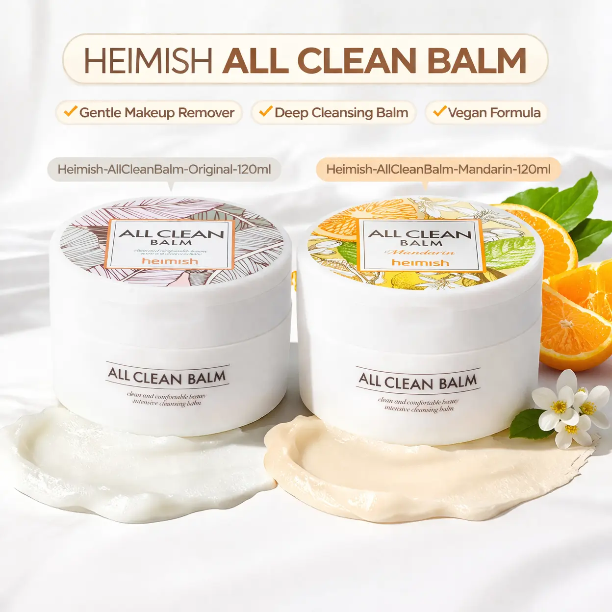 Heimish All Clean Balm 120ml (Original & Mandarin Options) | Balm-to-Oil Facial Cleanser for Makeup Removal, Deep Cleansing & Pore Care | Korean Skincare backtoschool