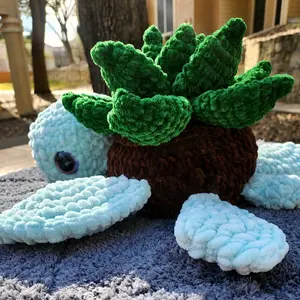 Succulent Crochet Sea Turtle