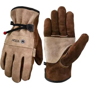Leather Work Gloves for Men or Women.Large Glove for Gardening, Tig/Mig Welding, Construction, Chainsaw, Farm, Ranch, etc.Cowhide, Cotton Lined, Utility, Firm Grip, DurableQuesear