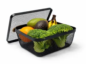 Garden Harvest Basket with Mesh Design – Durable Vegetable and Fruit Picking Basket with Wooden Handle, Easy Wash Garden Hod for Home Gardeners
