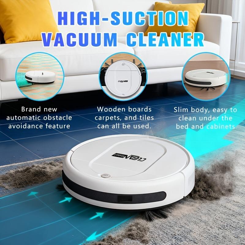 Basic Robot Vacuum – No App | No Mapping | Super Affordable, Robot Vacuum Cleaner 3-in-1 for Mopping Sweeping Advanced Obstacle Avoidance Ultra-Thin Design Ideal for Pet Hair Hard Floor Daily Cleaning Long Running Time（White）