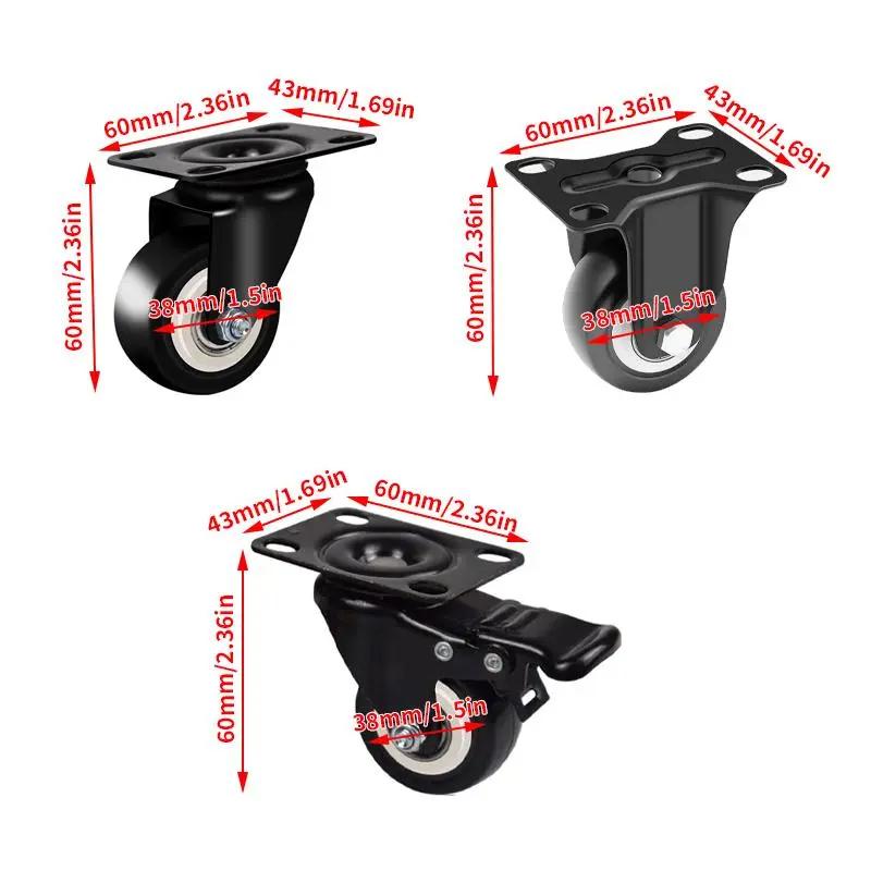 Premium 15 Inch and 2 Inch Heavy Duty Casters Set with Brakes Swivel Locking Wheels for Workshop Carts Furniture Movers