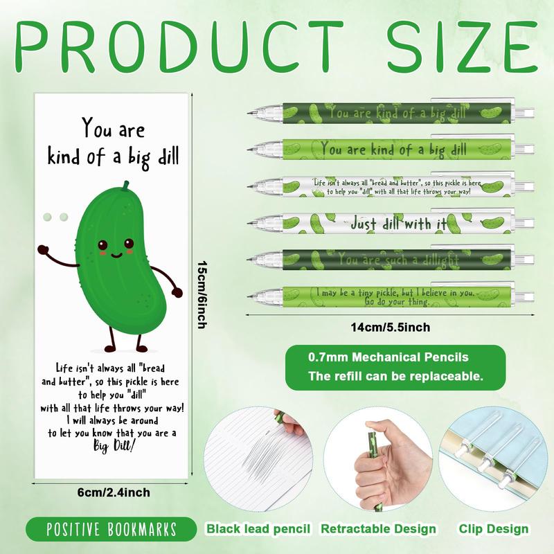 Positive Mechanical Pencil 0.7mm Pencil with Inspirational Bookmarks Easter Gifts for Students Teacher Appreciation Spring Classroom Rewards Bulk  Easter Basket Stuffers Art Supplies  Employee Appreciation Gift Creative Stationery(6 Style)