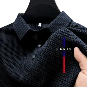 High-end summer short-sleeve T-shirt for sports and casual wear, featuring a front button placket; lightweight and breathable, suitable for outdoor activities, vacations, and business occasions.