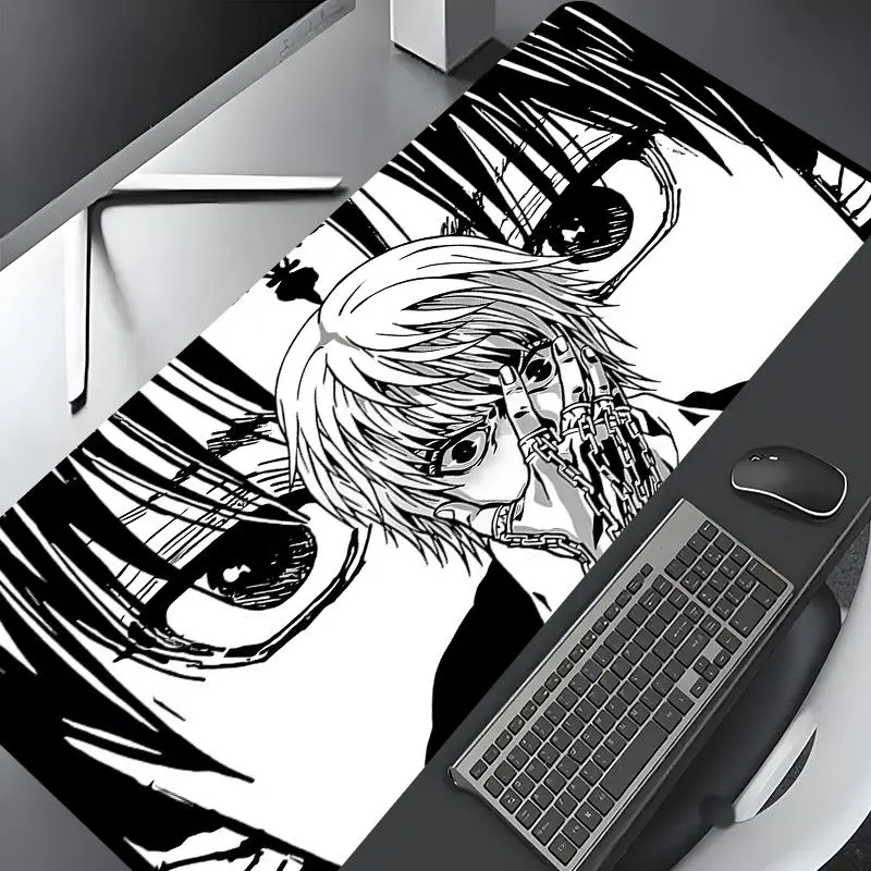Vintage Black-and-White Horror Comic Character Design Extra Large Gaming Mouse Pad, Desktop Protector with Non-Slip Rubber, Multi-Size Mouse Mat for Laptops and Desktops, Computer Desk Accessories