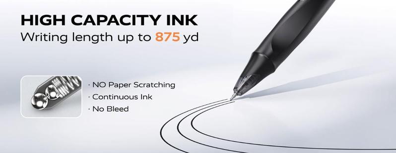 STAGEEK 12/24 Pack Black Gel Pens, Quick Dry Black Ink Pens, 0.5mm Fine Point Retractable Smooth Writing Pens for Journaling, Writing, Business Gel Pen for Office School & Home Supplies(Black,Blue)