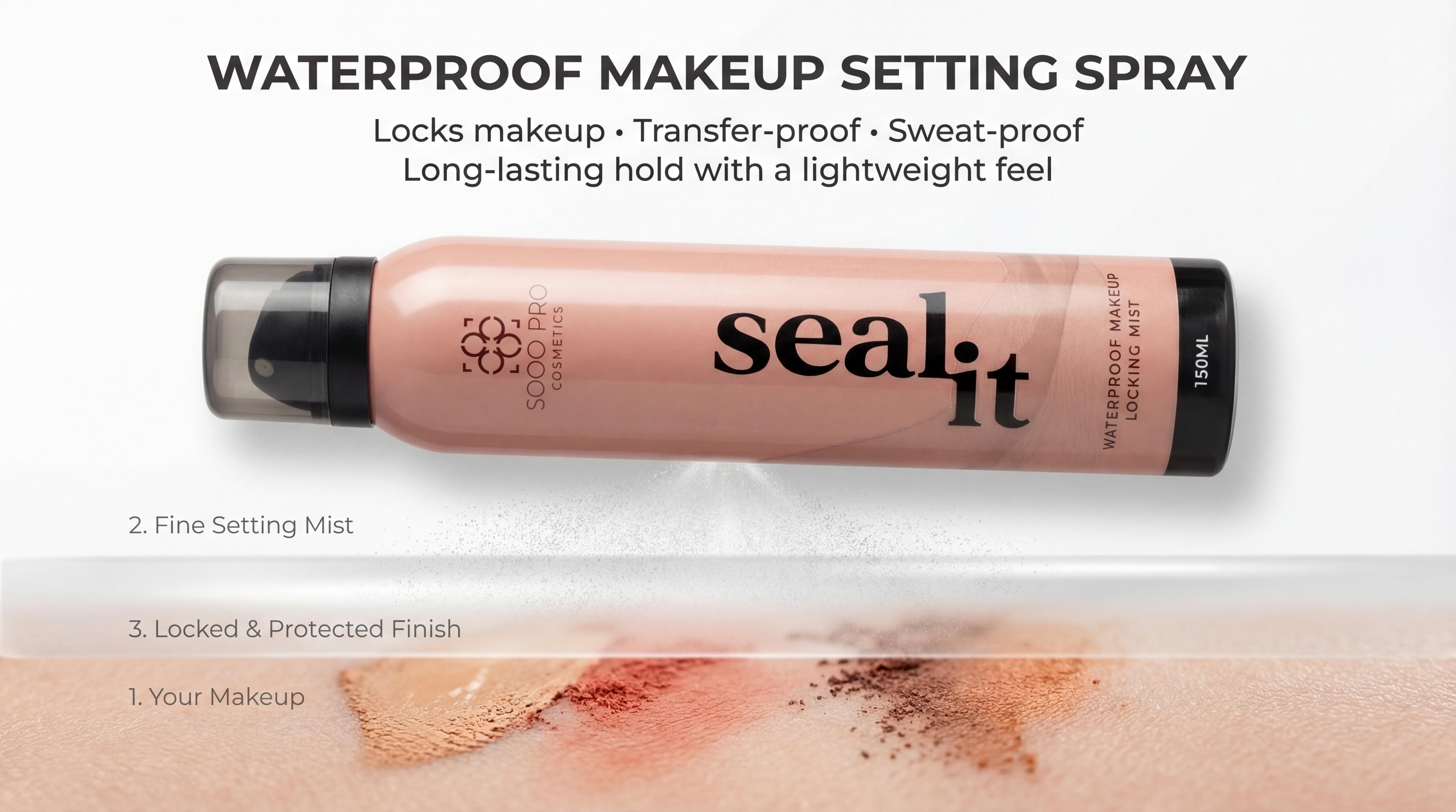Seal It Makeup Setting Spray – Waterproof, Transfer Proof, Sweat Proof, Long-Lasting All-Day Hold Mist