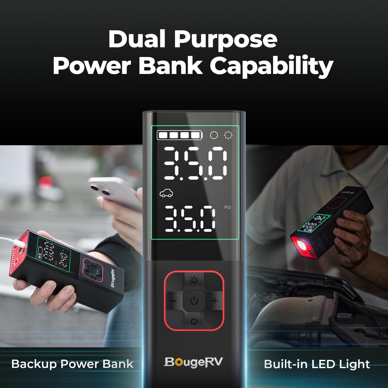 BougeRV Car Wireless Air Compressor,160 PSI Portable Tire Inflator with 20000mAh battery,Multifunctional&Automotive Electric Tire Inflator Pump for Car,Motorcycle,Bicycle,Ball,Car,Car Accessories, Men Gifts