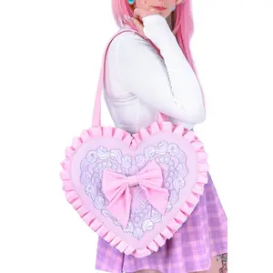 Cute Pastel Pink Frosted Heart Oversized Handbag