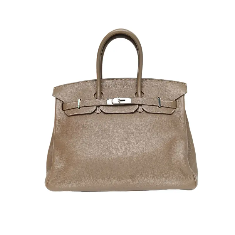 Pre-owned HERMÈS Birkin 35 18 Elephant Grey Togo Leather Box O Silver Clasp【deposit 1, full price：11699】