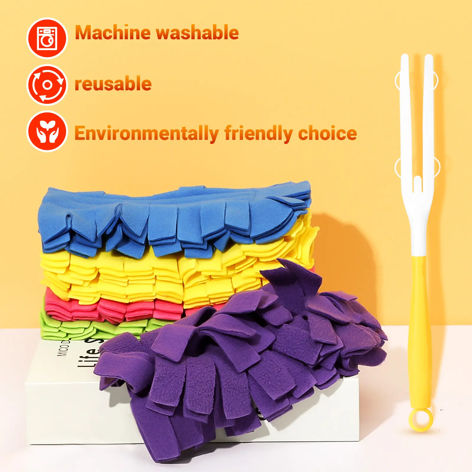Washable Microfiber Duster Refills for Swiffer - 6-Pack Reusable Pads with Handle, Cleaning Microfiber Mops, Reusable Pads Mops for All Surfaces, Pet Hair & Cobweb Removal