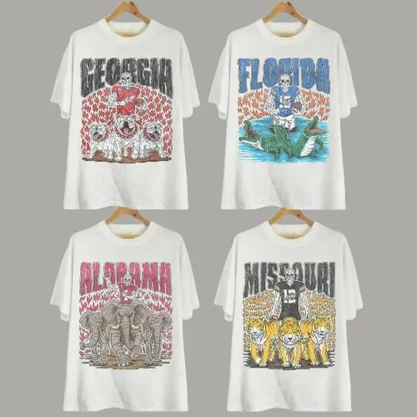 Vintage Skeleton Football T-shirt, Vintage T-shirt All Teams Football, Classic Sport T-shirt, Gifts For Sport. Cotton