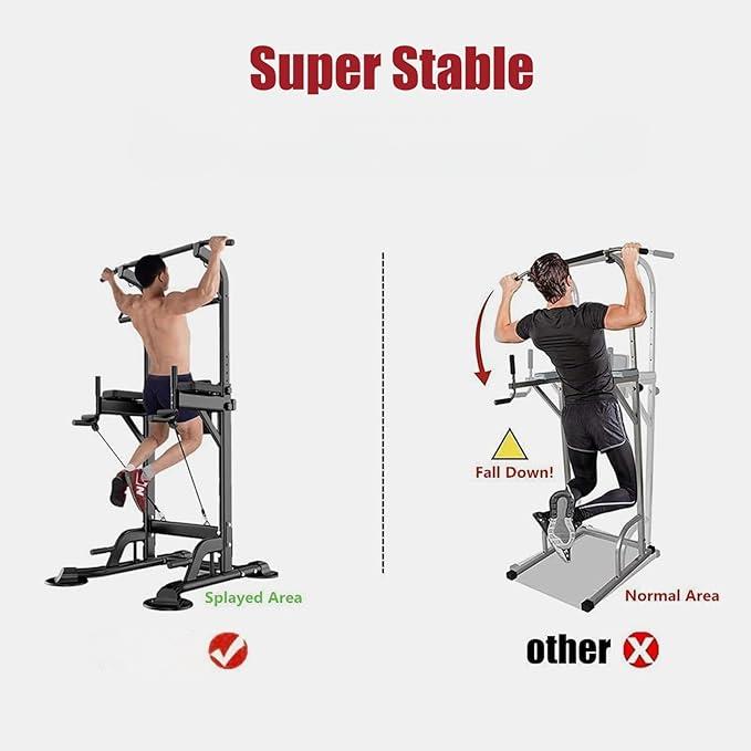 Power Tower Pull Up Bar Dip Station for Home Gym Adjustable Height Strength Training Workout Equipment dealsforyoudays Exercise Machine