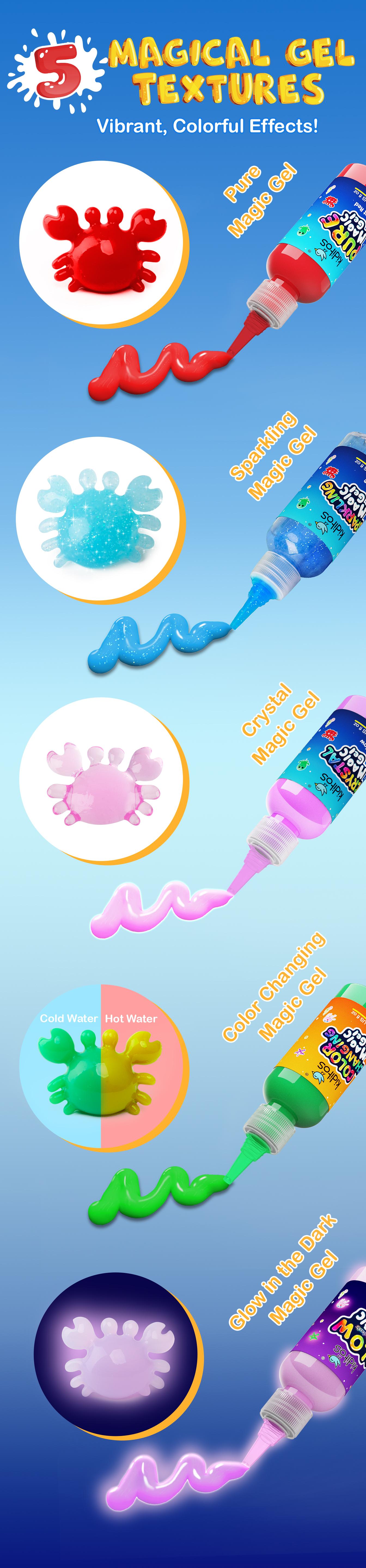 Kiditos Magic Water Elf Toy Kit with Magic Gels and Shaping Molds – Spark Creativity, Perfect for Holiday Presents, Birthday Surprises, Party Tokens, and Engaging Family STEM Activities.