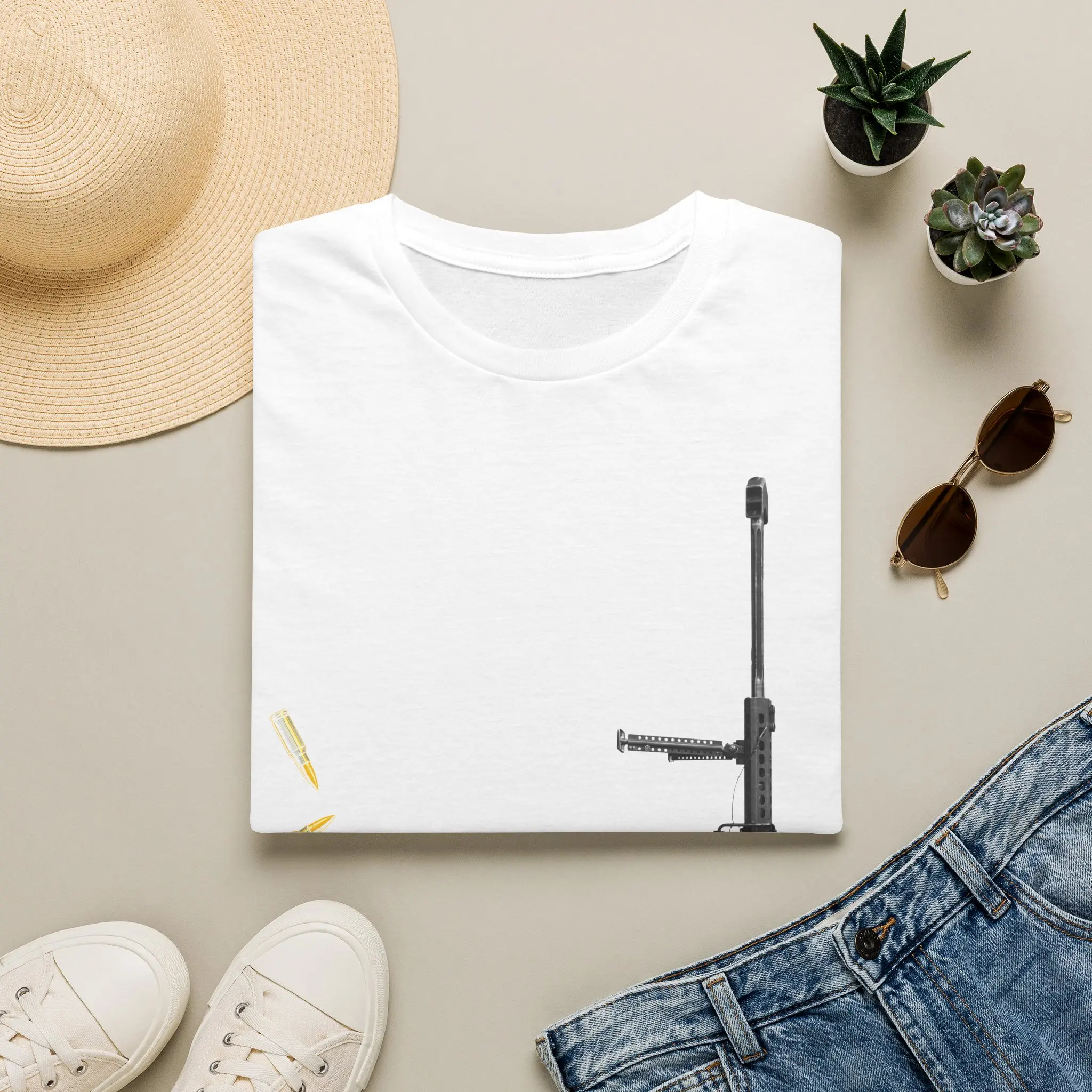 Rifle & Bullets Graphic T-Shirt — Tactical Sniper Design