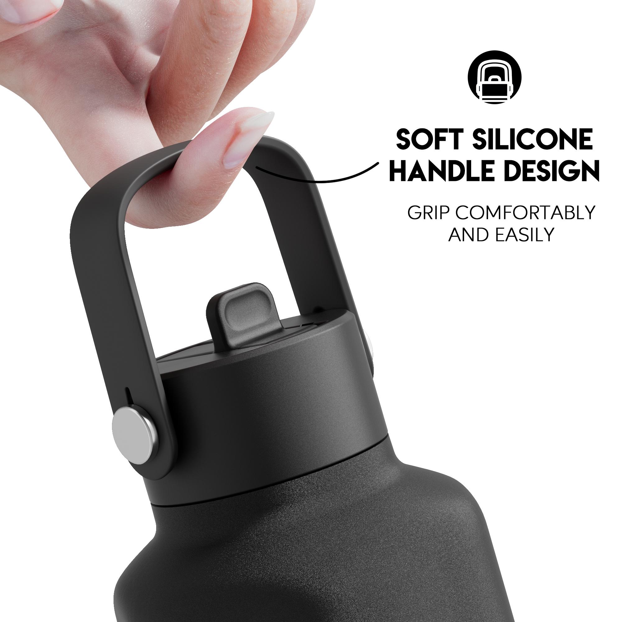 【Meoky 】24oz Hexagonal Stainless Steel Thermos Mug, Lightweight and Easy to carry, Soft Silicone Handle Design, Multifunctional Cup Lid, Non-slip and Leak-proof, Insulated For 8 Hours, Refrigerated For 24 hours,  office and travel