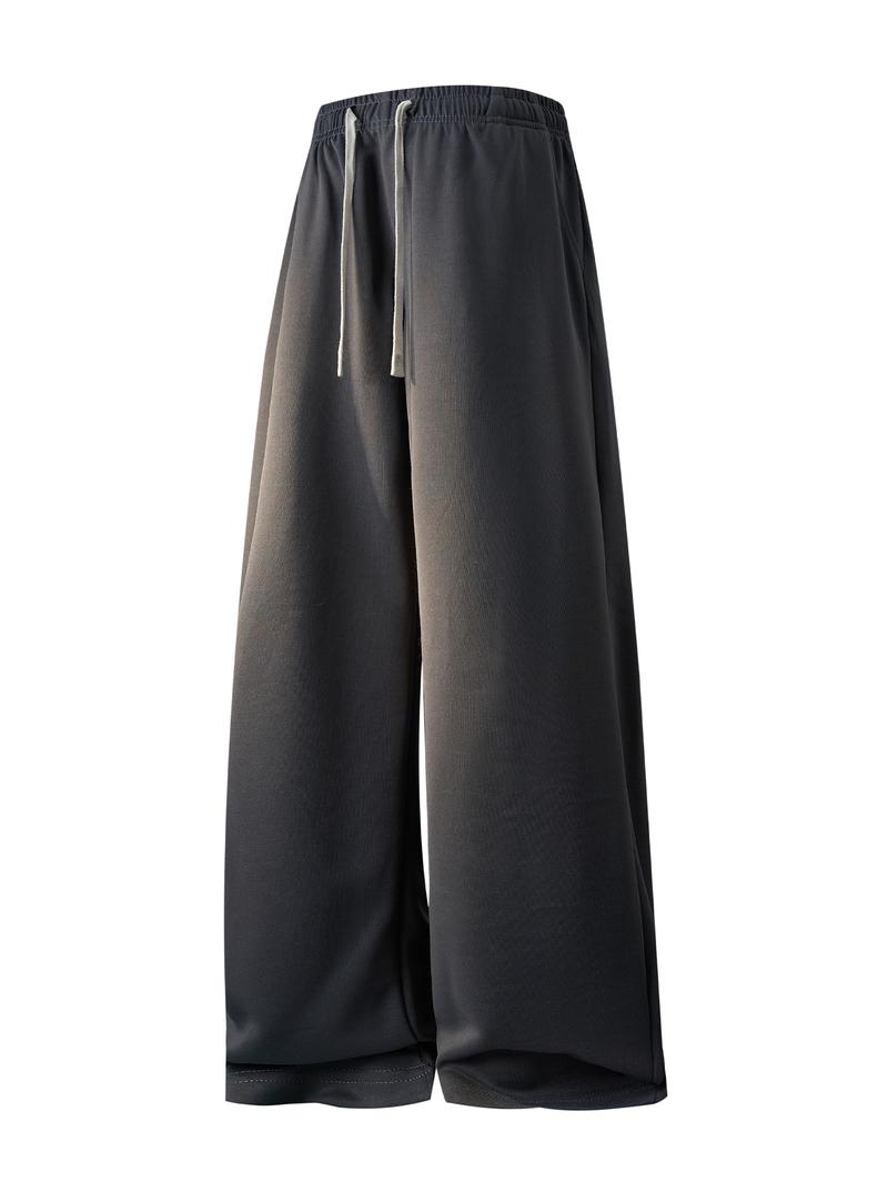 CCCMAI Men's Solid Thermal Lined Drawstring Waist Pants, Casual Comfy Regular Fit Straight Leg Trousers for Fall Winter, Men's Bottoms for Daily Wear Menswear Plain Loose