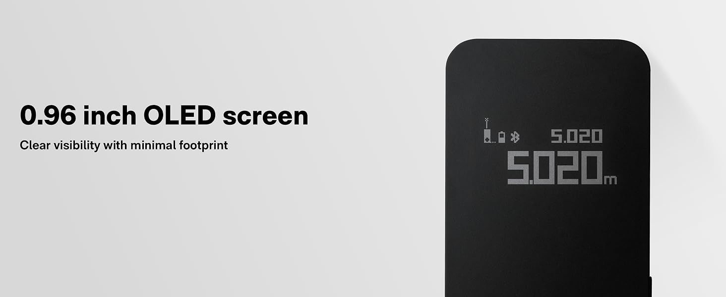 HOTO Laser Measuring Tool, Pocket-Size 98Ft Digital Laser Tape Measure ±2mm Accuracy, USB-C Rechargeable, OLED Display, Ft/M/in Unit Conversion, Real-time Data Sync, Cool Gadgets for Men & Home Use