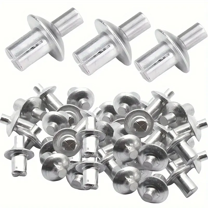 Springtok 100pcs Aluminum Alloy Push-In Rivets - Premium Polished, Strong-Hold, Durable, Corrosion-Resistant Heavy Duty Industrial Circular Hardware Assortment