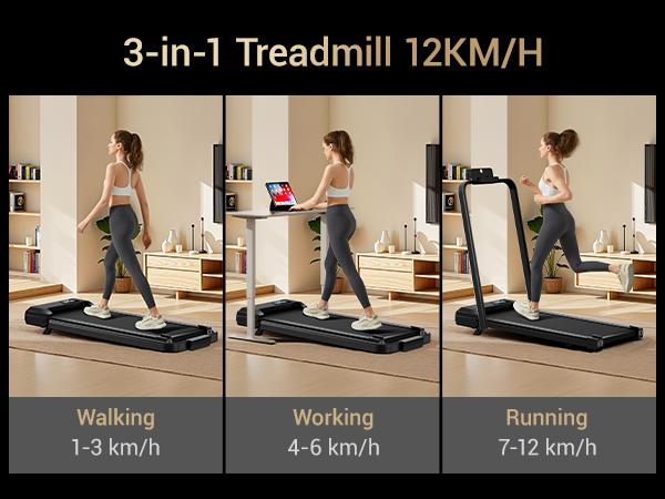 UMAY Walking Pad Treadmill with Incline, Under Desk Treadmill with Diamond Pattern Running Belt, Lightweight Running Machines for Home Office SpringStatements