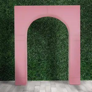 8ft Pink Spandex Backdrop Stand Cover for Arc de Triomphe Stand, Stretch Fitted Floral Balloon Frame Wedding Arch Cover