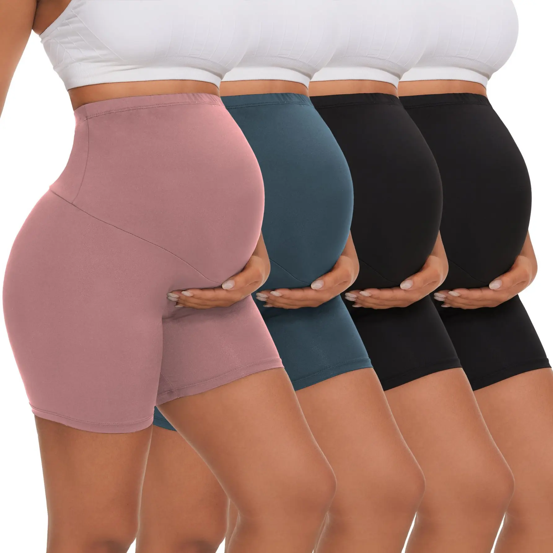 4 Pack Women's Maternity Leggings Over The Belly High Waisted Yoga Pregnancy Leggings Workout Pregnancy Shorts Activewear for Women in Assorted Colors summerwins,travel essentials,camping essentials,back to school,back to school haul