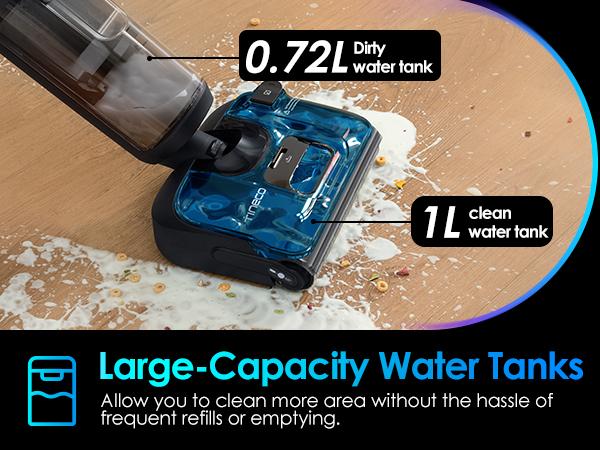 Tineco Floor ONE S7 Stretch Ultra Cordless Wet Dry Vacuum Cleaner, 180°Lay-Flat Anti-Tangle Design, 50 Minutes Runtime, 185℉ Flashdry Self-Cleaning, Dual-Sided Edge Cleaning Floor Cleaner