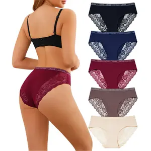LEVAO Cotton Lace Bikini Panties for Women – Cheeky Low Rise Soft Stretch Breathable Everyday Underwear 5 Pack (S-XXL)