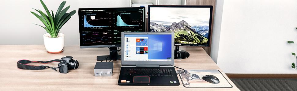 USB-C Triple Display Docking Station With Charging Support for MacBook Pro & Windows Type C Systems (2 HDMI, DP, 7 USB Ports, 60W PD), MacOS Mirror Mode Only, Space Grey USB-C Triple Display Docking Station With Charging Support for MacBook Pro & Windows Type C Systems (2 HDMI, DP, 7 USB Ports, 60W PD), MacOS Mirror Mode Only, Space Grey