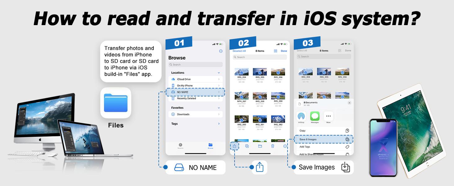 SD Card Reader for iPhone/Android Dedicated SD Card Viewer for Digital Tracking Cameras Built-in Dual Interface iOS and USB-C Card Reader Equipped with USB-A/SD/MicroSD Triple Card Slots Plug-and-Play Operation Without Applications SD Card Reader for iPhone/Android Dedicated SD Card Viewer for Digital Tracking Cameras Built-in Dual Interface iOS and USB-C Card Reader Equipped with USB-A/SD/MicroSD Triple Card Slots Plug-and-Play Operation Without Applications