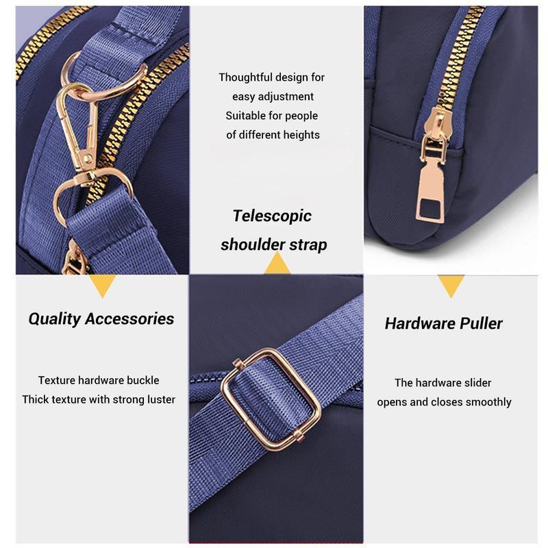 【Christmas Gifts】Solid color Trendy Quilted Crossbody Bag, Nylon Shoulder Bag, Outdoor exercise, portable,Women's Casual Purse & Handbag,shopping, travel, fitness essential lightweight wallet