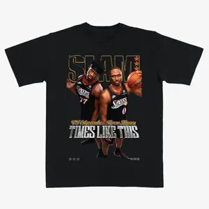 Tyrese Maxey and VJ Edgecombe SLAM Graphic T-Shirt – Vintage Style Tee Featuring Star Backcourt Duo and “Times Like This” Basketball Fan Design