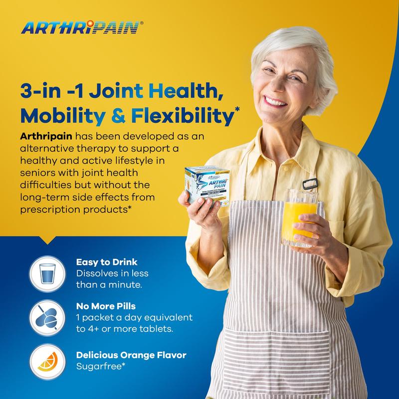 Arthripain – One a Day Cartilage Repair Supplement – Clinically Tested Joint Juice for Joint Relief Support – Glucosamine Chondroitin MSM – Swollen Knee Treatment – Sugar-Free – Made in USA