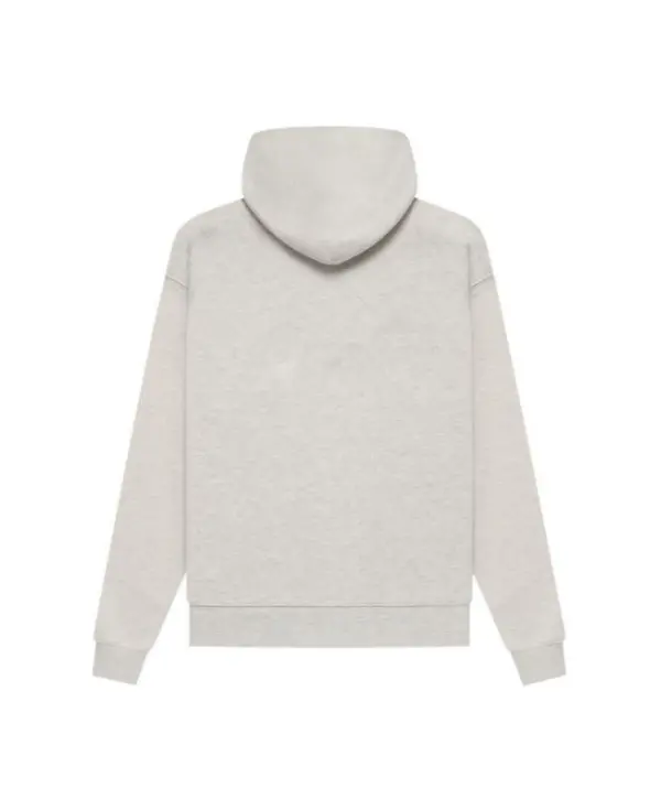Men's Light Oatmeal & Grey Minimalist Polyester Clothes - Longsleeves Casual Hooded Sweatshirts, Comfortable Easy-Care Casual Tops for Menswear Outfits Grey Hoodie Breathable Sweatshirt