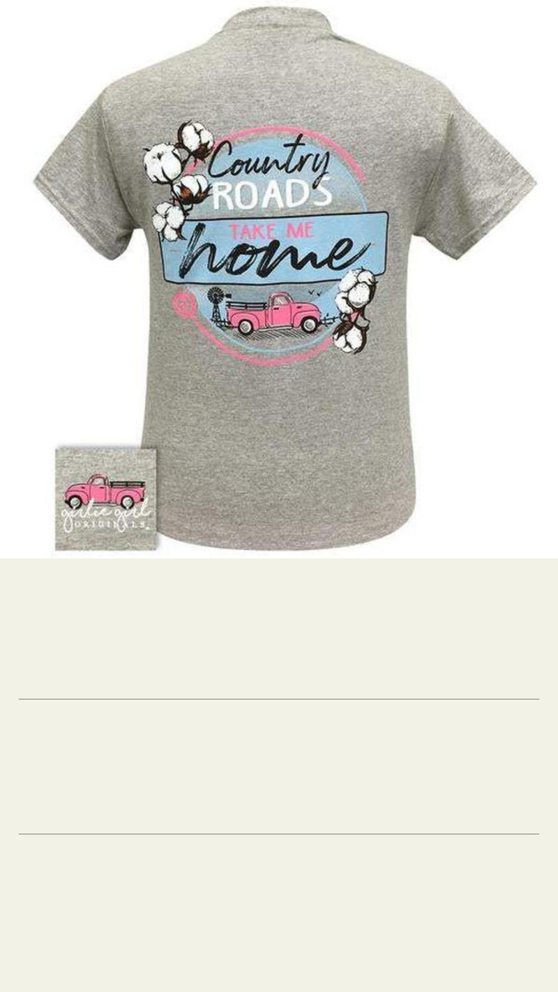 Girlie Girl Originals Preppy Country Roads  T-Shirt