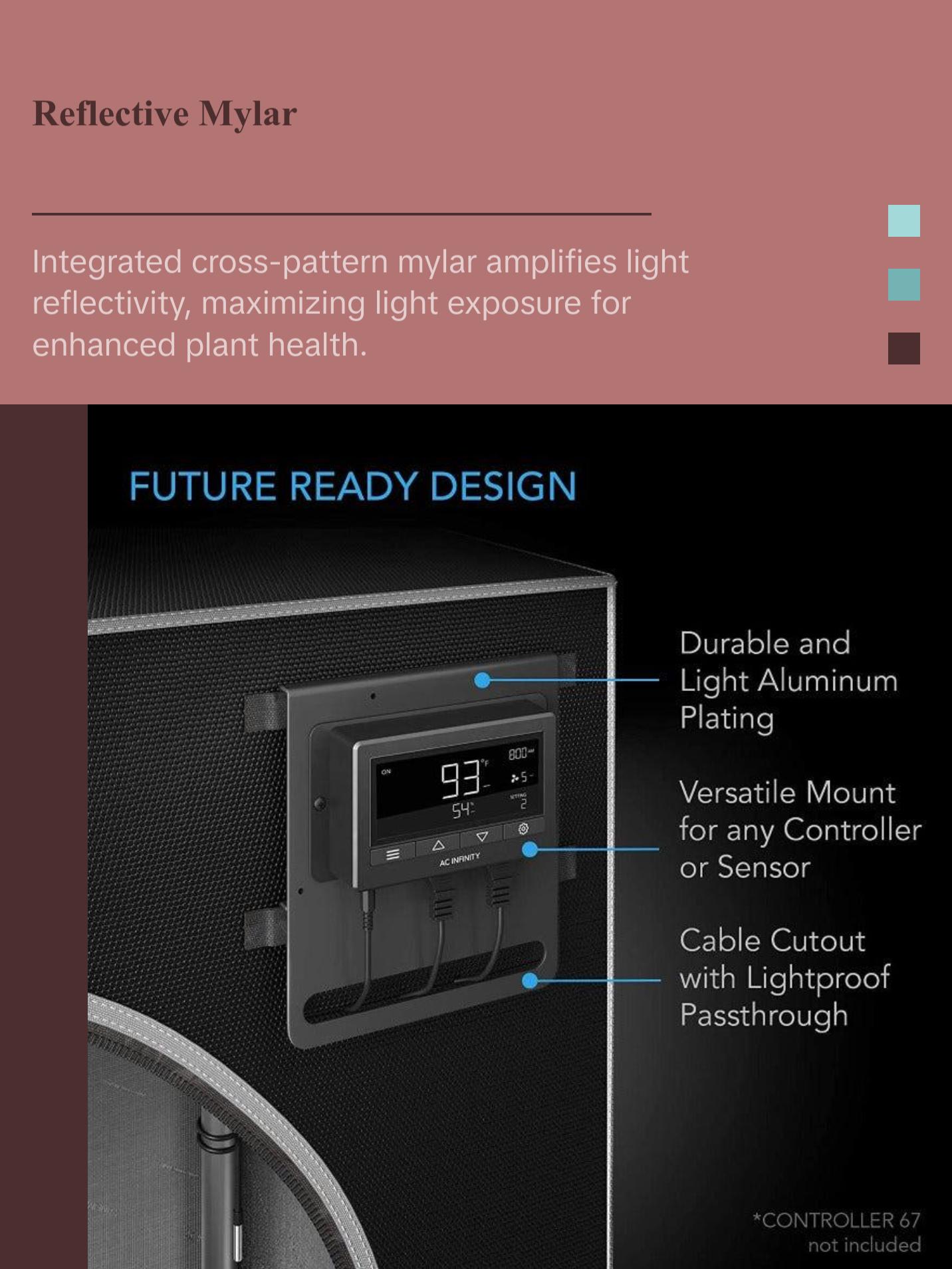 AC INFINITY Hydroponic Grow Tent Cloudlab 422 with 2 Plant Capacity and Hi-Tech Design