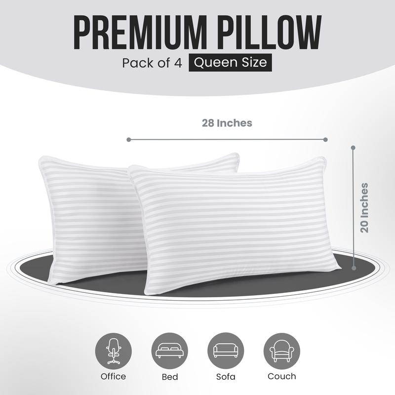 Utopia Bedding White Hotel Pillow Set of 4 - Pillows for Side Back & Stomach Sleepers - Comfortable 9 Inch Thick Pillows for Ultimate Rest Utopia Bedding White Hotel Pillow Set of 4 - Pillows for Side Back & Stomach Sleepers - Comfortable 9 Inch Thick Pillows for Ultimate Rest