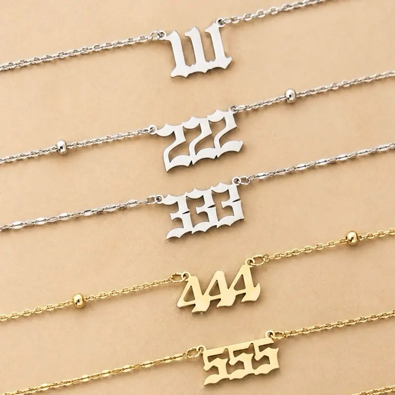 Custom Angel Number Necklace | Waterproof & Tarnish Resistant | 18K Gold Plated or 304 Stainless Steel