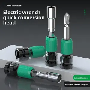 Baolian Electric Wrench Adapter Set (1/2" Electric Wrench to Hex Screwdriver Bit Telescopic Spoon)