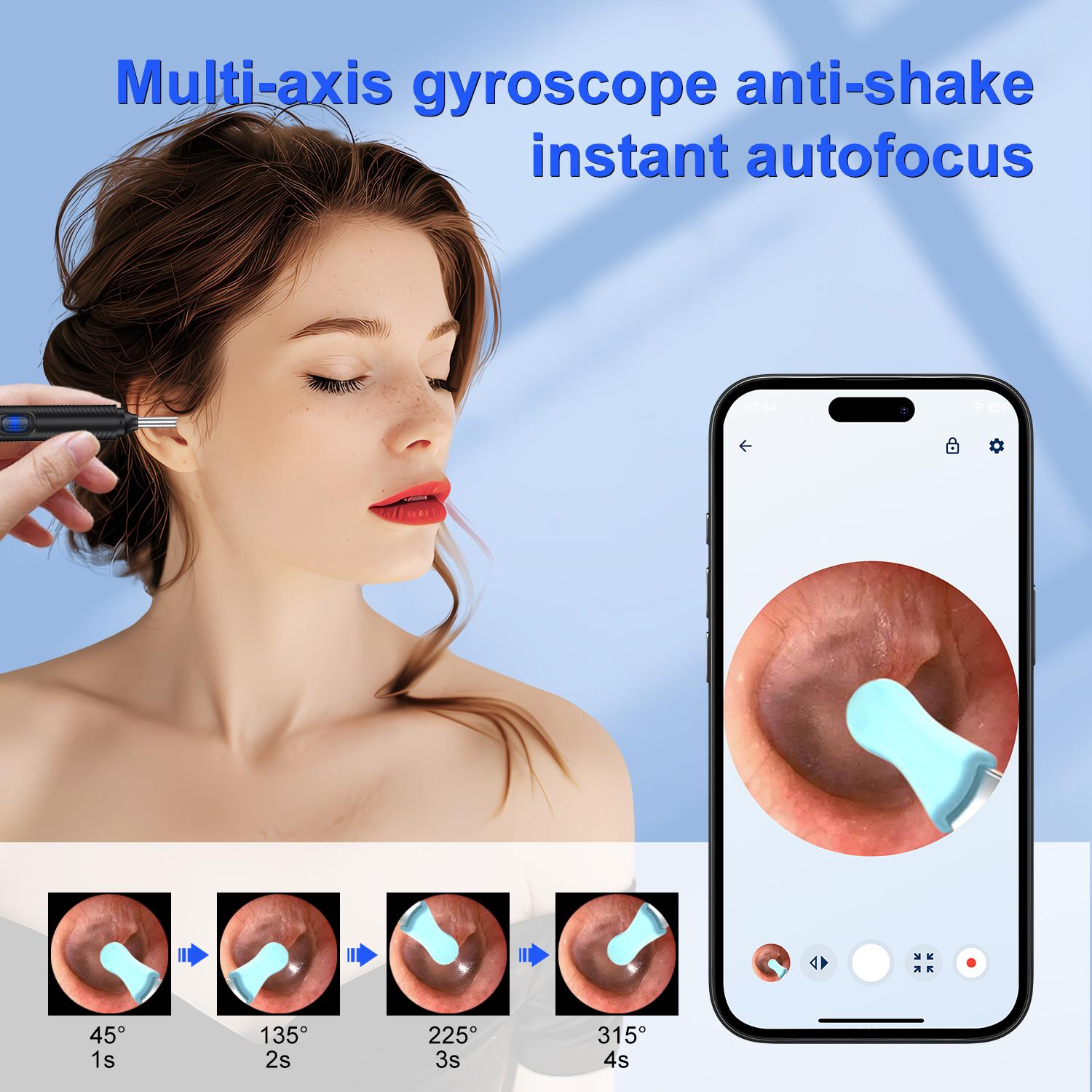 Ear Wax remover tool, Silicone Ear Care Kit, Ear Wax Removal Tool with Camera, Birthday Party Gifts, Christmas Gifts Wireless Gentle