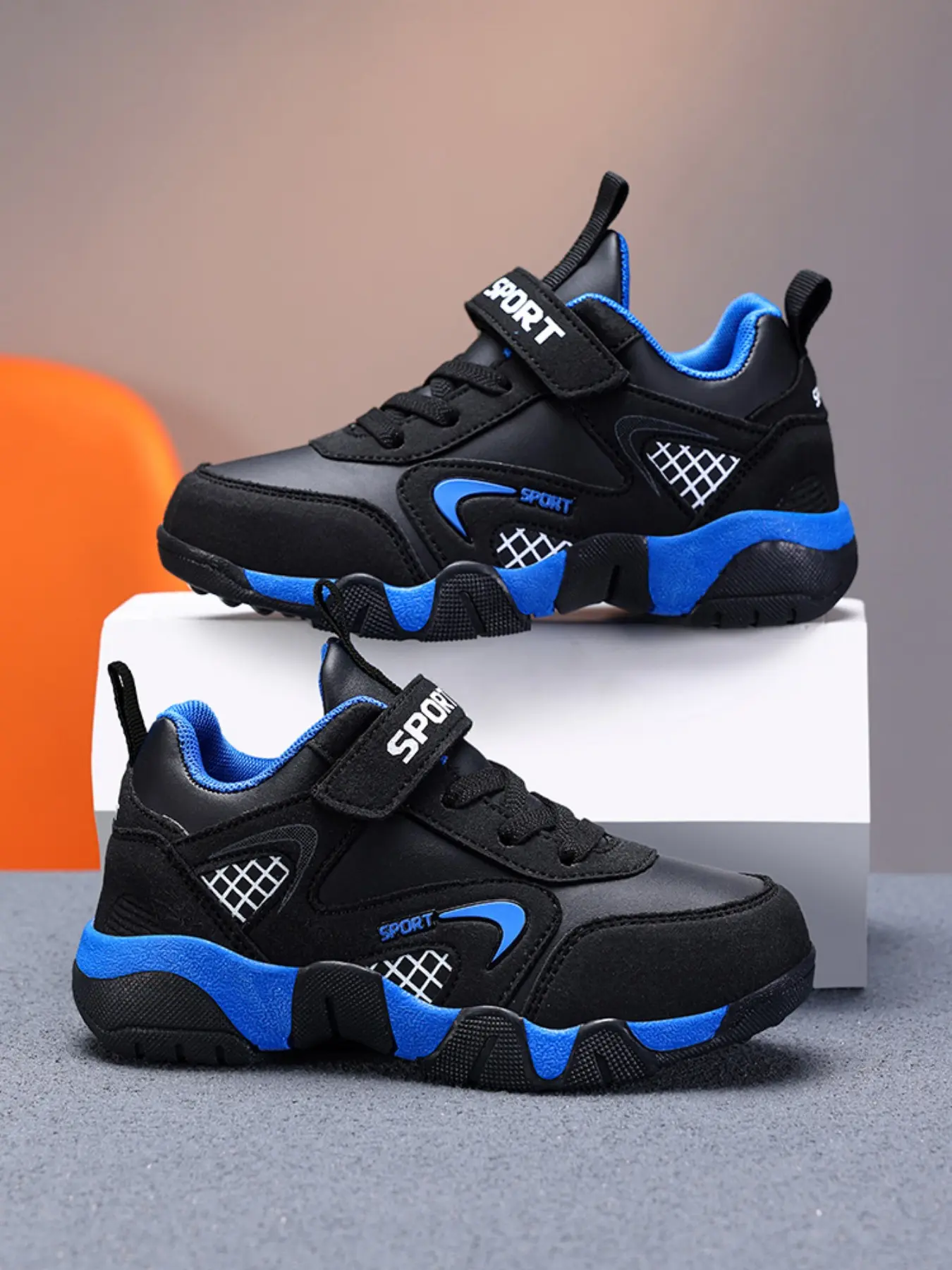 Sporty Shoes, Boys Girls Casual Sneakers, Comfortable Walking Running Shoes, Durable Design for Active Kids, Color Block Sneakers