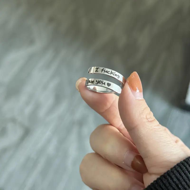 I Fvcking Love You Ring Adjustable Tarnish-Free Hypoallergenic One Size Fits All Daily Reminder Gift for Significant Others
